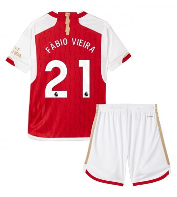 Arsenal Fabio Vieira #21 Hemmaställ Barn 2023-24 Kortärmad (+ Korta byxor)